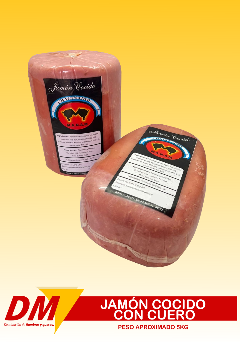 Jamón cocido con cuero Manam